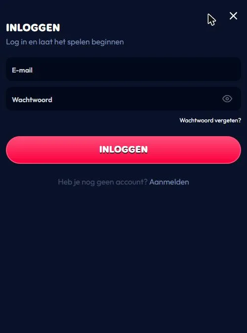Inlogformulier op mobiel met link om je aan te melden